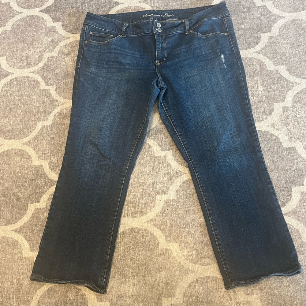 American eagle artist cropped denim jeans size 18 dark wash